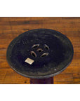 Chinese Antique Dark Blue Glazed Pedestal Stand with Raised Motifs-6. Asian & Chinese Furniture, Art, Antiques, Vintage Home Décor for sale at FEA Home