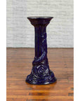 Chinese Antique Dark Blue Glazed Pedestal Stand with Raised Motifs-9. Asian & Chinese Furniture, Art, Antiques, Vintage Home Décor for sale at FEA Home