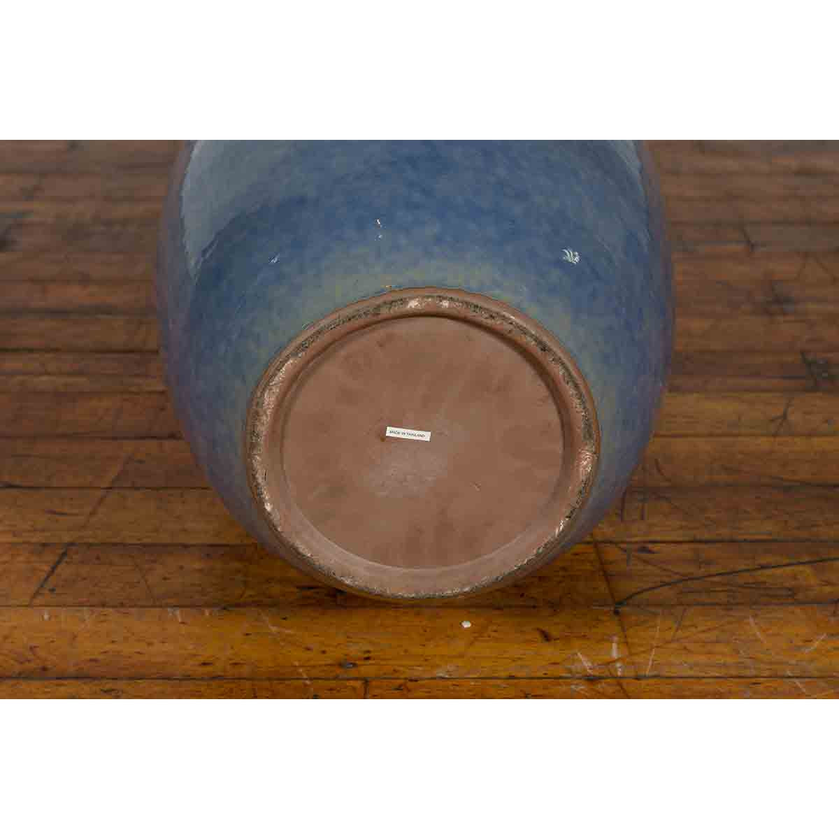 Large Thai Chiang Mai Contemporary Blue Tapered Vase from the Prem Collection-11. Asian & Chinese Furniture, Art, Antiques, Vintage Home Décor for sale at FEA Home