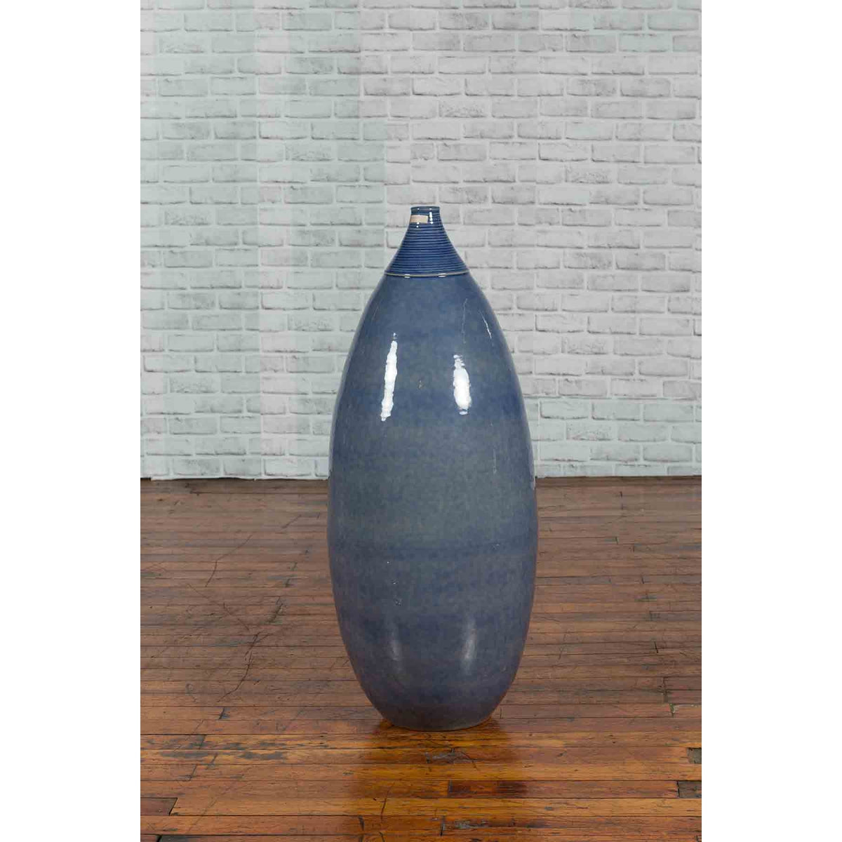 Large Thai Chiang Mai Contemporary Blue Tapered Vase from the Prem Collection-8. Asian & Chinese Furniture, Art, Antiques, Vintage Home Décor for sale at FEA Home