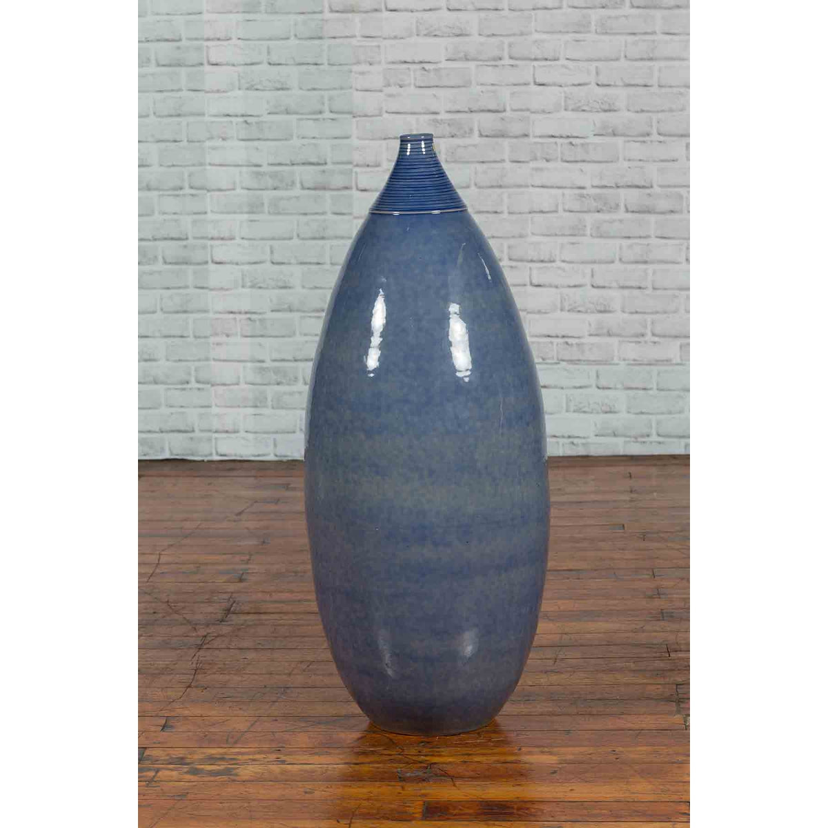 Large Thai Chiang Mai Contemporary Blue Tapered Vase from the Prem Collection-9. Asian & Chinese Furniture, Art, Antiques, Vintage Home Décor for sale at FEA Home