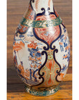 Pair of Chinese Arita Style Palace Vases with Blue, Orange, Green and Gold Decor-14. Asian & Chinese Furniture, Art, Antiques, Vintage Home Décor for sale at FEA Home