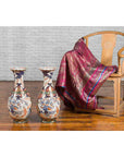Pair of Chinese Arita Style Palace Vases with Blue, Orange, Green and Gold Decor-3. Asian & Chinese Furniture, Art, Antiques, Vintage Home Décor for sale at FEA Home