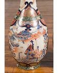 Pair of Chinese Arita Style Palace Vases with Blue, Orange, Green and Gold Decor-8. Asian & Chinese Furniture, Art, Antiques, Vintage Home Décor for sale at FEA Home