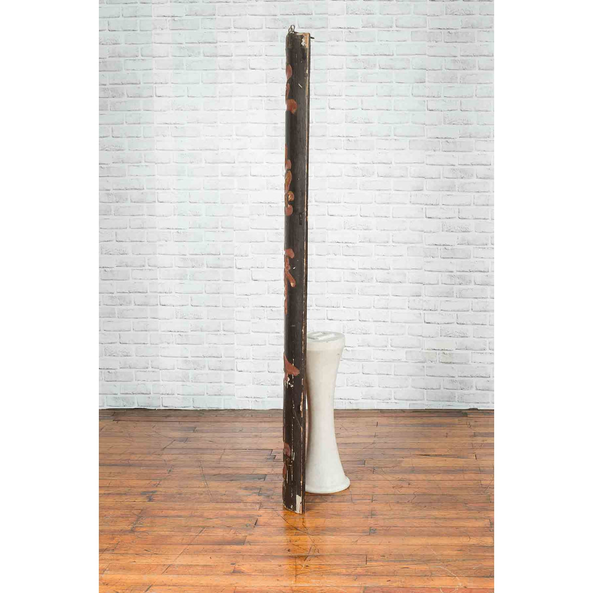 Chinese 19th Century Black Vertical Sign with Gold and Red Calligraphy-8. Asian & Chinese Furniture, Art, Antiques, Vintage Home Décor for sale at FEA Home