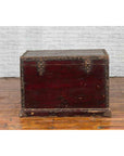 Chinese Qing Dynasty 19th Century Distressed Blanket Chest with Iron Fittings-8. Asian & Chinese Furniture, Art, Antiques, Vintage Home Décor for sale at FEA Home
