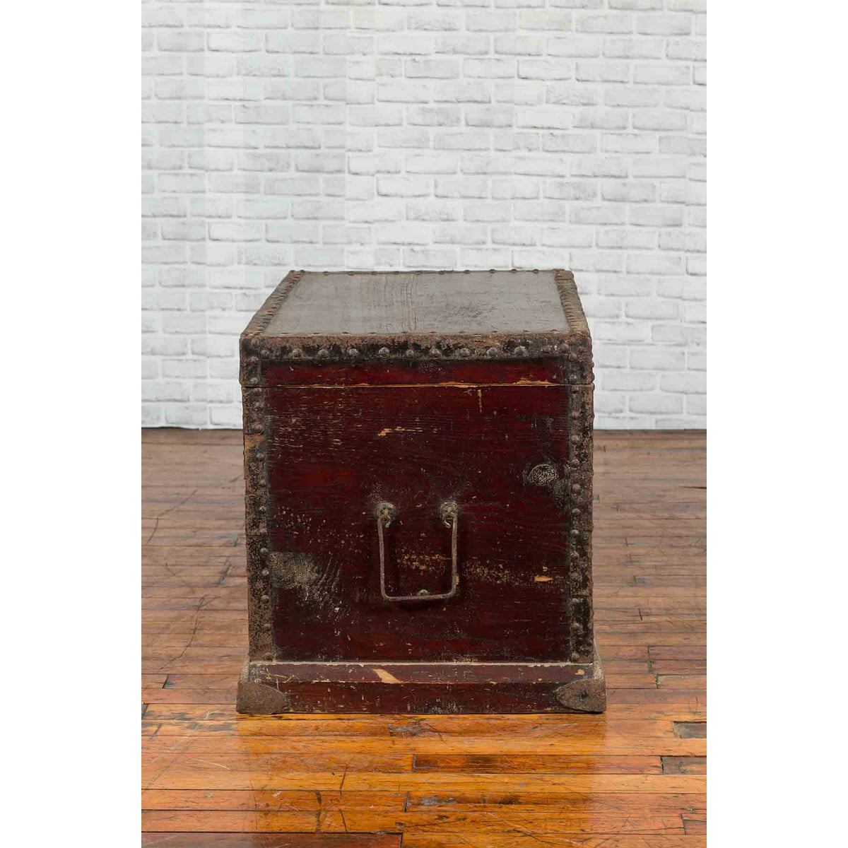 Chinese Qing Dynasty 19th Century Distressed Blanket Chest with Iron Fittings-9. Asian & Chinese Furniture, Art, Antiques, Vintage Home Décor for sale at FEA Home