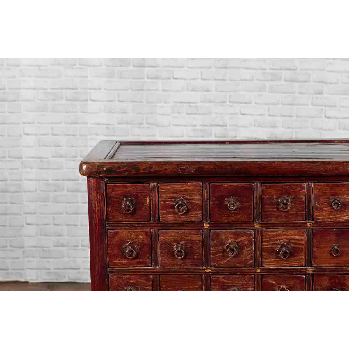Chinese Qing Dynasty Period Apothecary Chest with 32 Drawers and Aged Patina-4. Asian & Chinese Furniture, Art, Antiques, Vintage Home Décor for sale at FEA Home