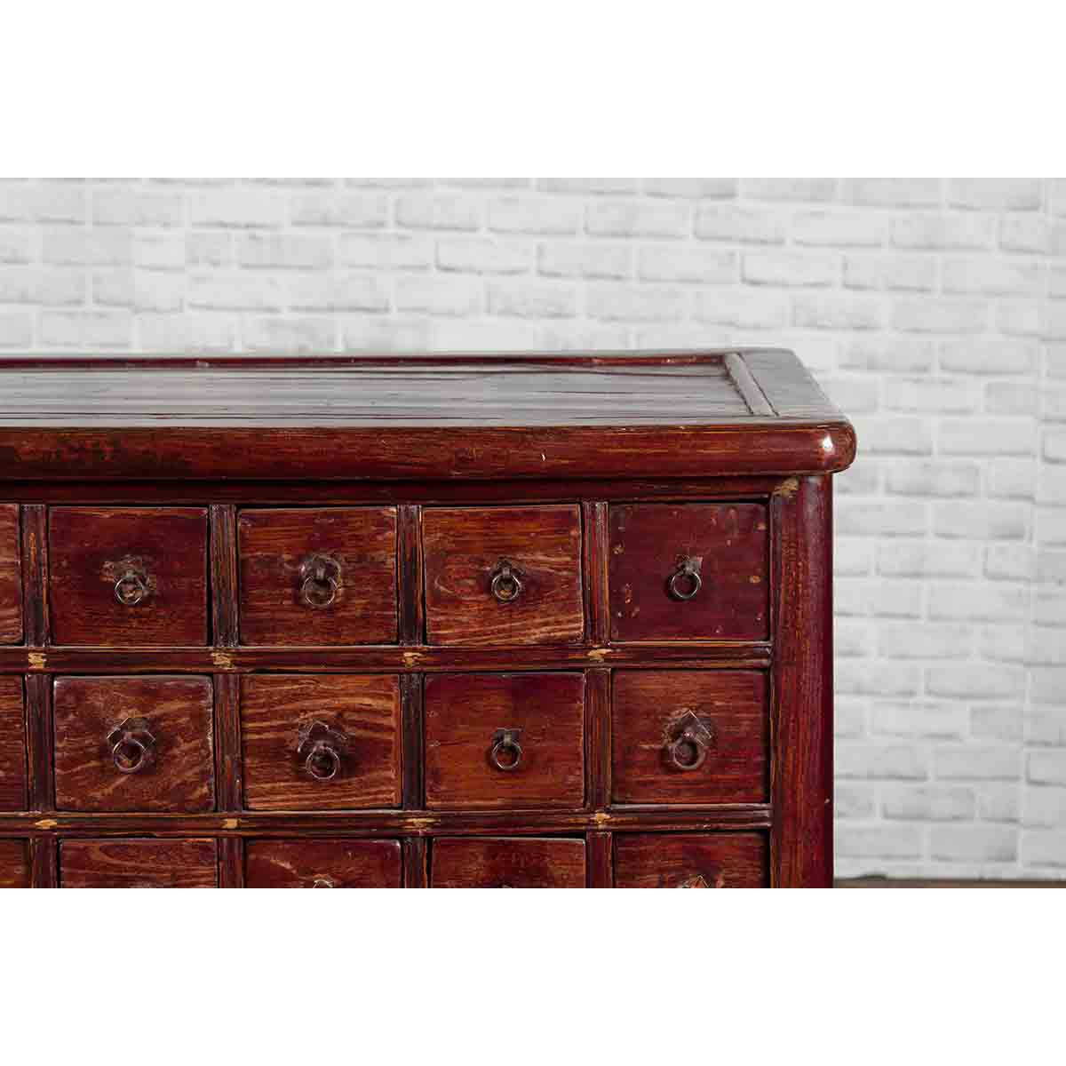 Chinese Qing Dynasty Period Apothecary Chest with 32 Drawers and Aged Patina-8. Asian & Chinese Furniture, Art, Antiques, Vintage Home Décor for sale at FEA Home