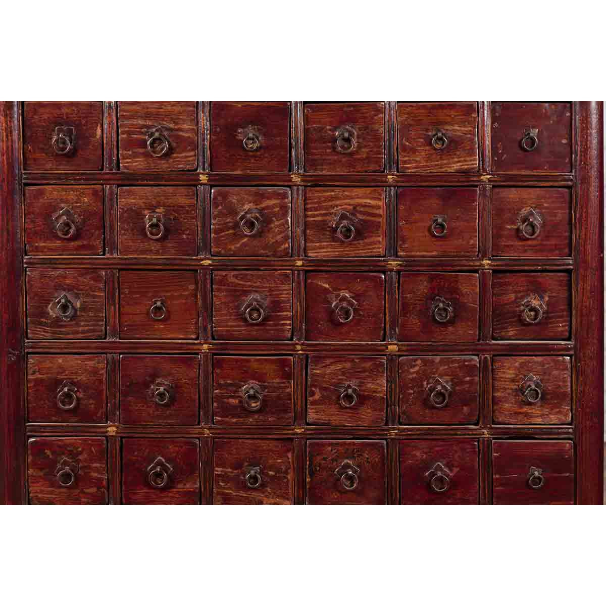Chinese Qing Dynasty Period Apothecary Chest with 32 Drawers and Aged Patina-9. Asian & Chinese Furniture, Art, Antiques, Vintage Home Décor for sale at FEA Home