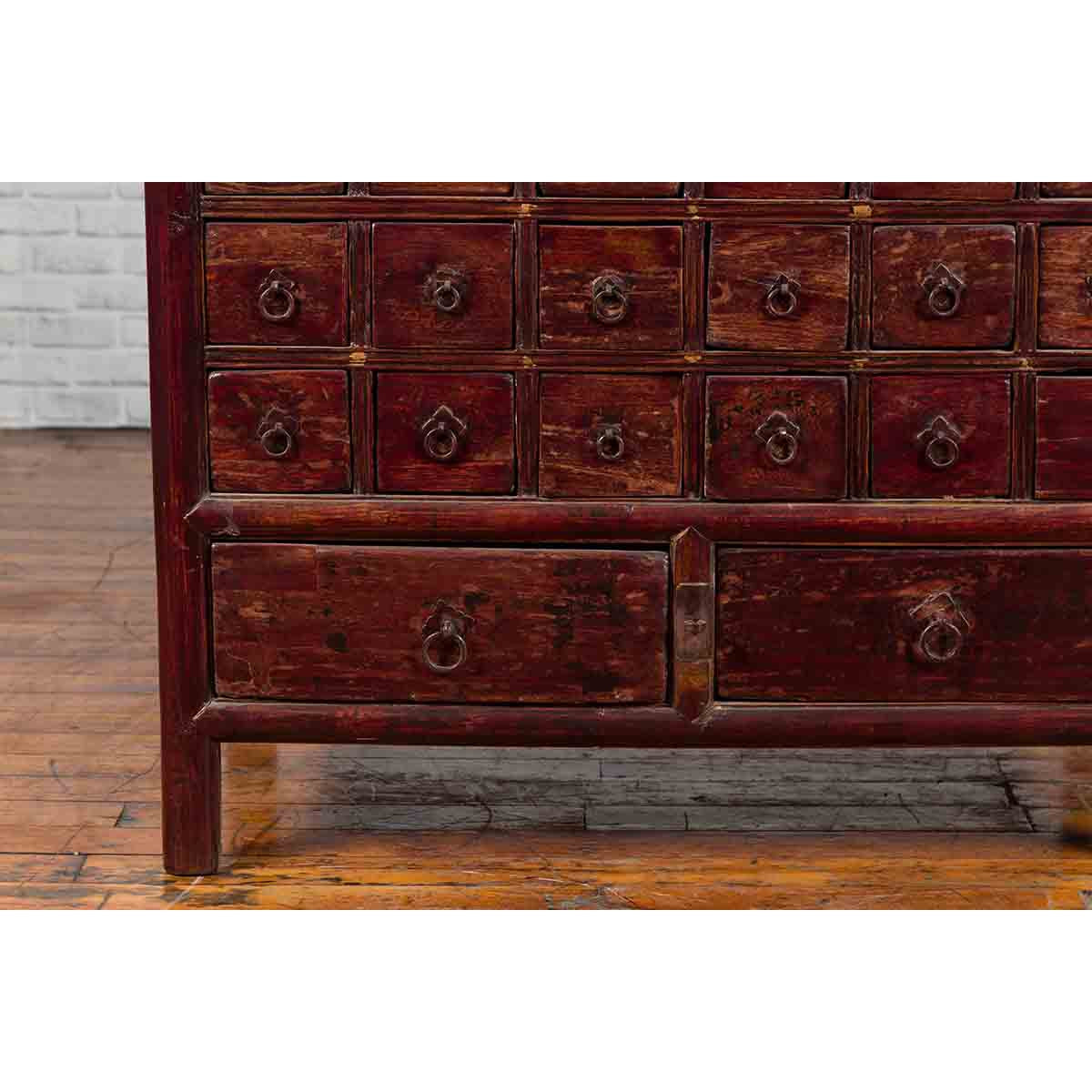 Chinese Qing Dynasty Period Apothecary Chest with 32 Drawers and Aged Patina-10. Asian & Chinese Furniture, Art, Antiques, Vintage Home Décor for sale at FEA Home