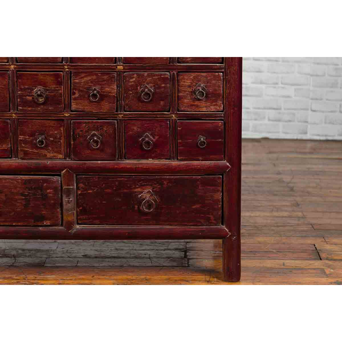 Chinese Qing Dynasty Period Apothecary Chest with 32 Drawers and Aged Patina-11. Asian & Chinese Furniture, Art, Antiques, Vintage Home Décor for sale at FEA Home