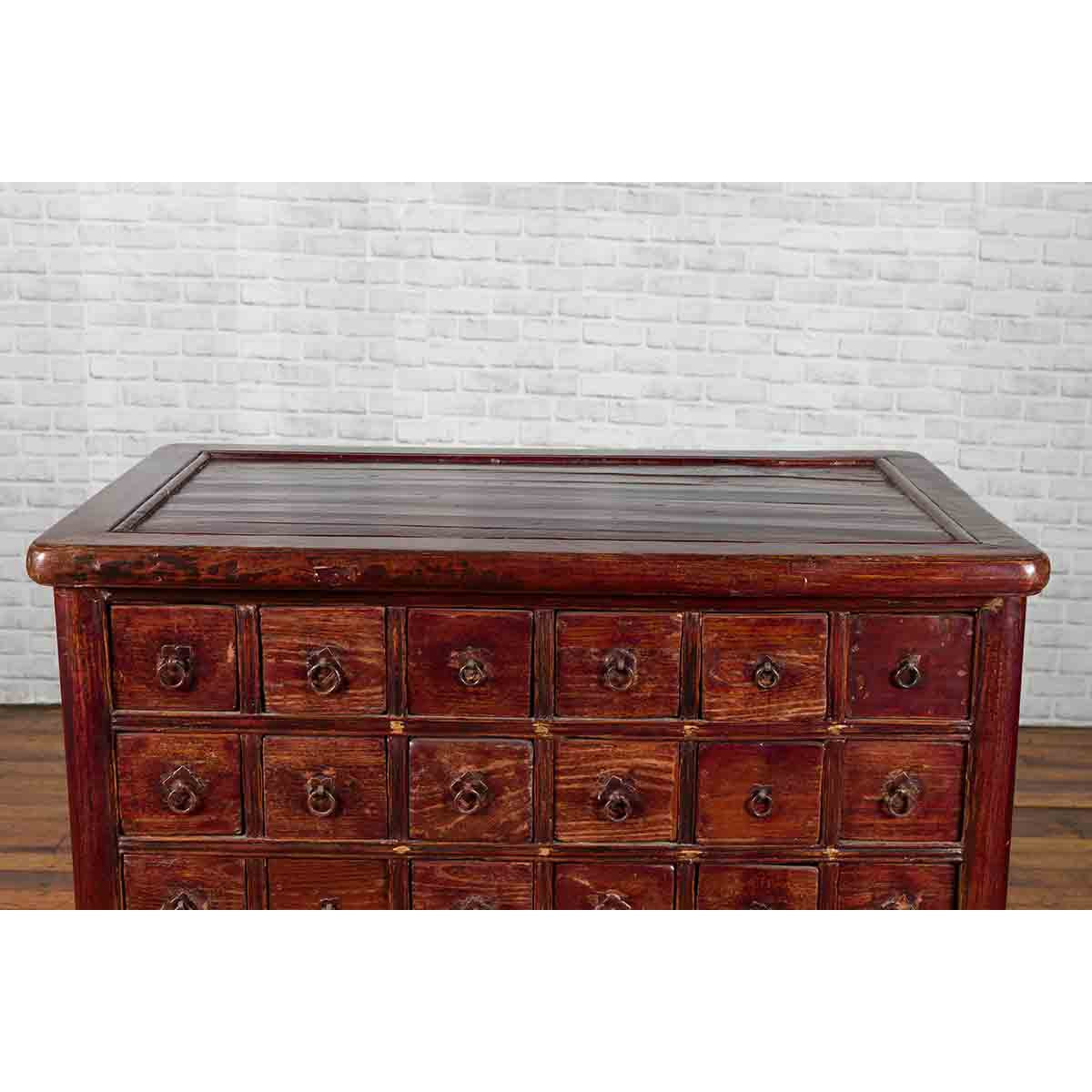 Chinese Qing Dynasty Period Apothecary Chest with 32 Drawers and Aged Patina-12. Asian & Chinese Furniture, Art, Antiques, Vintage Home Décor for sale at FEA Home