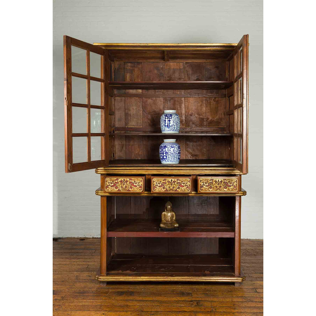20th Century Indonesian Cabinet with Decorative Midsection Drawers-3. Asian & Chinese Furniture, Art, Antiques, Vintage Home Décor for sale at FEA Home