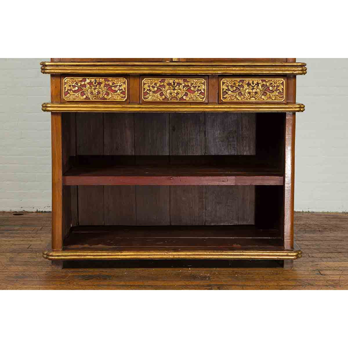 20th Century Indonesian Cabinet with Decorative Midsection Drawers-6. Asian & Chinese Furniture, Art, Antiques, Vintage Home Décor for sale at FEA Home