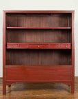 Chinese Early 20th Century Red Lacquered Display Cabinet with Three Drawers-2. Asian & Chinese Furniture, Art, Antiques, Vintage Home Décor for sale at FEA Home