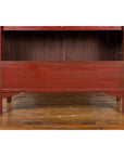 Chinese Early 20th Century Red Lacquered Display Cabinet with Three Drawers-9. Asian & Chinese Furniture, Art, Antiques, Vintage Home Décor for sale at FEA Home