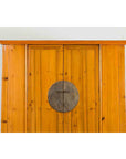 Chinese Qing Dynasty 19th Century Tapered Cabinet with Round Medallion Hardware-4. Asian & Chinese Furniture, Art, Antiques, Vintage Home Décor for sale at FEA Home