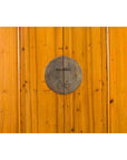 Chinese Qing Dynasty 19th Century Tapered Cabinet with Round Medallion Hardware-6. Asian & Chinese Furniture, Art, Antiques, Vintage Home Décor for sale at FEA Home