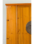 Chinese Qing Dynasty 19th Century Tapered Cabinet with Round Medallion Hardware-8. Asian & Chinese Furniture, Art, Antiques, Vintage Home Décor for sale at FEA Home