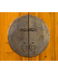 Chinese Qing Dynasty 19th Century Tapered Cabinet with Round Medallion Hardware-10. Asian & Chinese Furniture, Art, Antiques, Vintage Home Décor for sale at FEA Home