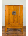 Chinese Qing Dynasty 19th Century Tapered Cabinet with Round Medallion Hardware-2. Asian & Chinese Furniture, Art, Antiques, Vintage Home Décor for sale at FEA Home