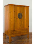 Chinese Qing Dynasty 19th Century Tapered Cabinet with Round Medallion Hardware-5. Asian & Chinese Furniture, Art, Antiques, Vintage Home Décor for sale at FEA Home