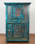 Large 19th Century Royal Teal Cabinet-2. Asian & Chinese Furniture, Art, Antiques, Vintage Home Décor for sale at FEA Home