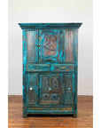 Large 19th Century Royal Teal Cabinet-5. Asian & Chinese Furniture, Art, Antiques, Vintage Home Décor for sale at FEA Home