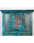 Large 19th Century Royal Teal Cabinet-6. Asian & Chinese Furniture, Art, Antiques, Vintage Home Décor for sale at FEA Home