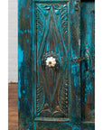 Large 19th Century Royal Teal Cabinet-11. Asian & Chinese Furniture, Art, Antiques, Vintage Home Décor for sale at FEA Home