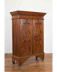 Indonesian Early 20th Century Carved Teak Wood Cabinet with Molded Cartouches-4. Asian & Chinese Furniture, Art, Antiques, Vintage Home Décor for sale at FEA Home