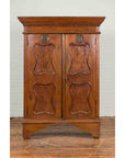 Indonesian Early 20th Century Carved Teak Wood Cabinet with Molded Cartouches-2. Asian & Chinese Furniture, Art, Antiques, Vintage Home Décor for sale at FEA Home
