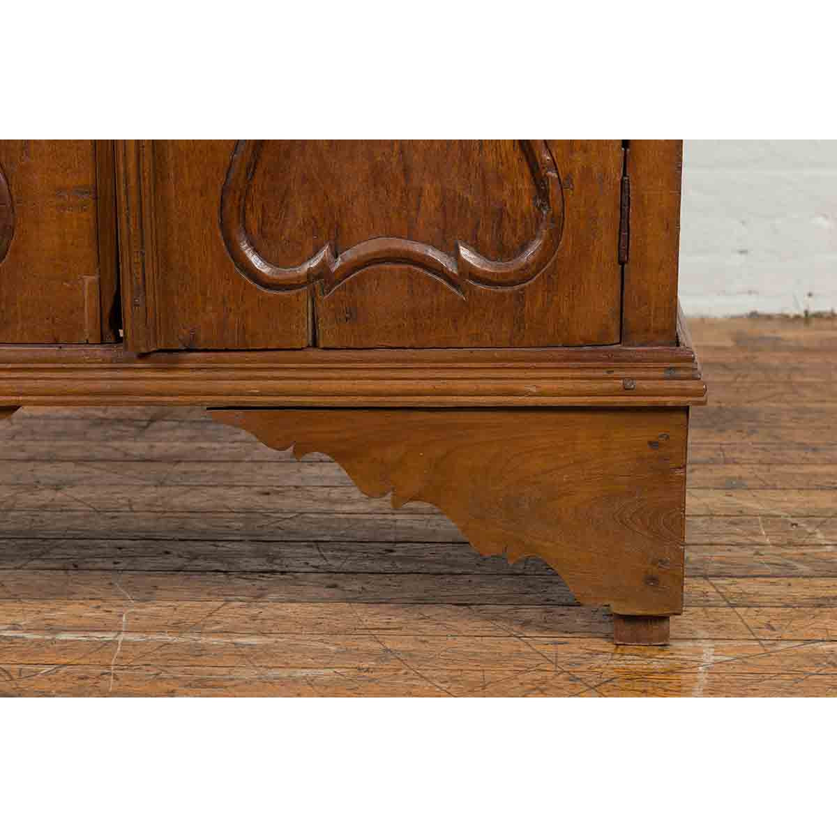 Indonesian Early 20th Century Carved Teak Wood Cabinet with Molded Cartouches-11. Asian & Chinese Furniture, Art, Antiques, Vintage Home Décor for sale at FEA Home