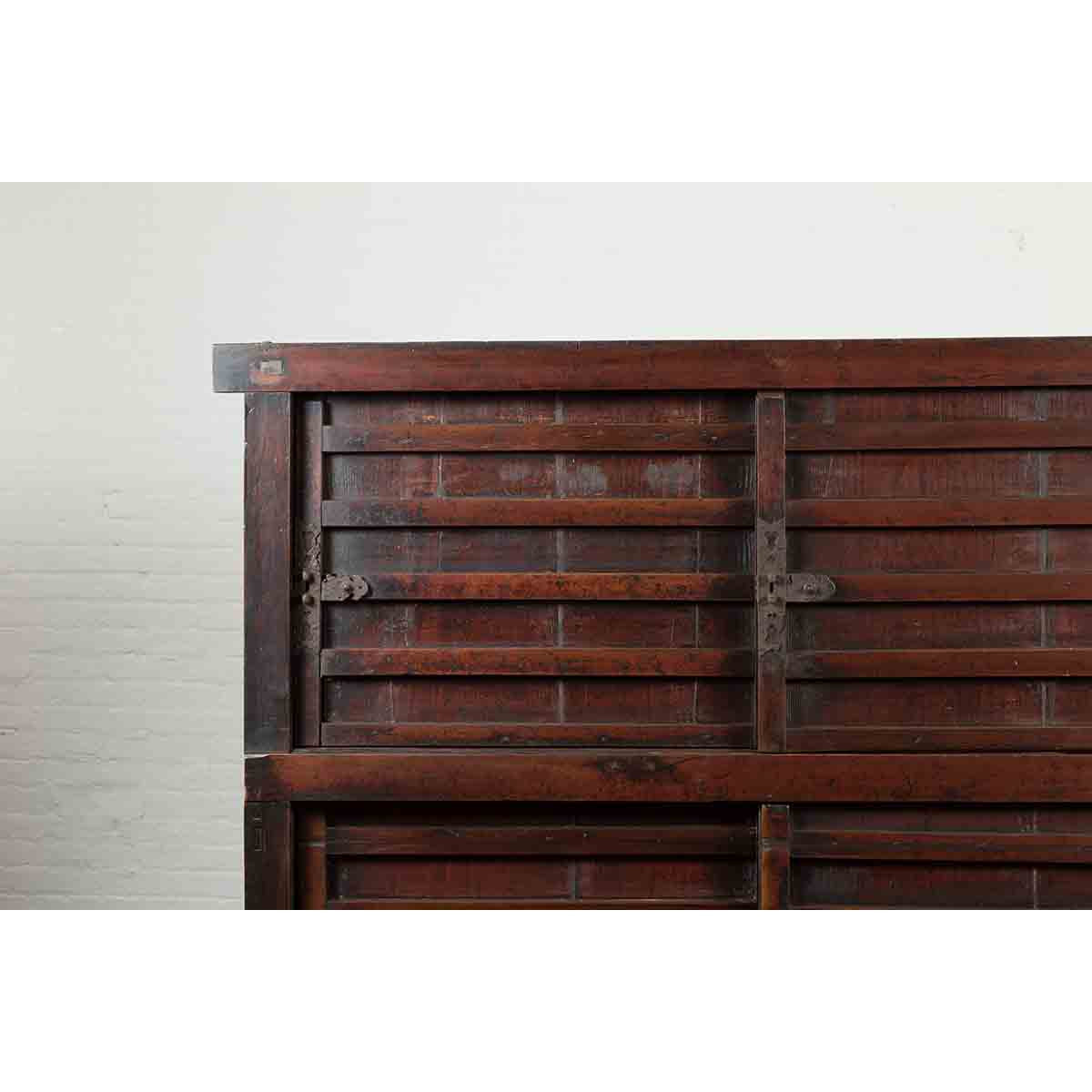Japanese Meiji Period Late 19th Century Merchant's Chest Mounted on Wheels-5. Asian & Chinese Furniture, Art, Antiques, Vintage Home Décor for sale at FEA Home