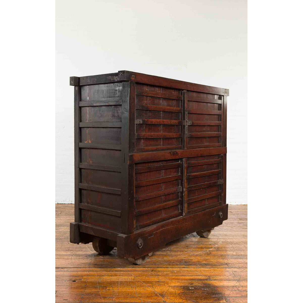 Japanese Meiji Period Late 19th Century Merchant's Chest Mounted on Wheels-3. Asian & Chinese Furniture, Art, Antiques, Vintage Home Décor for sale at FEA Home