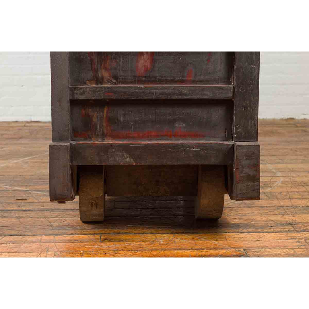 Japanese Meiji Period Late 19th Century Merchant's Chest Mounted on Wheels-9. Asian & Chinese Furniture, Art, Antiques, Vintage Home Décor for sale at FEA Home