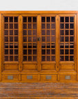 Chinese Vintage Display Cabinet with Paneled Glass Doors and Four Drawers-2. Asian & Chinese Furniture, Art, Antiques, Vintage Home Décor for sale at FEA Home