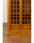Chinese Vintage Display Cabinet with Paneled Glass Doors and Four Drawers-6. Asian & Chinese Furniture, Art, Antiques, Vintage Home Décor for sale at FEA Home