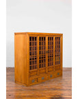 Chinese Vintage Display Cabinet with Paneled Glass Doors and Four Drawers-4. Asian & Chinese Furniture, Art, Antiques, Vintage Home Décor for sale at FEA Home