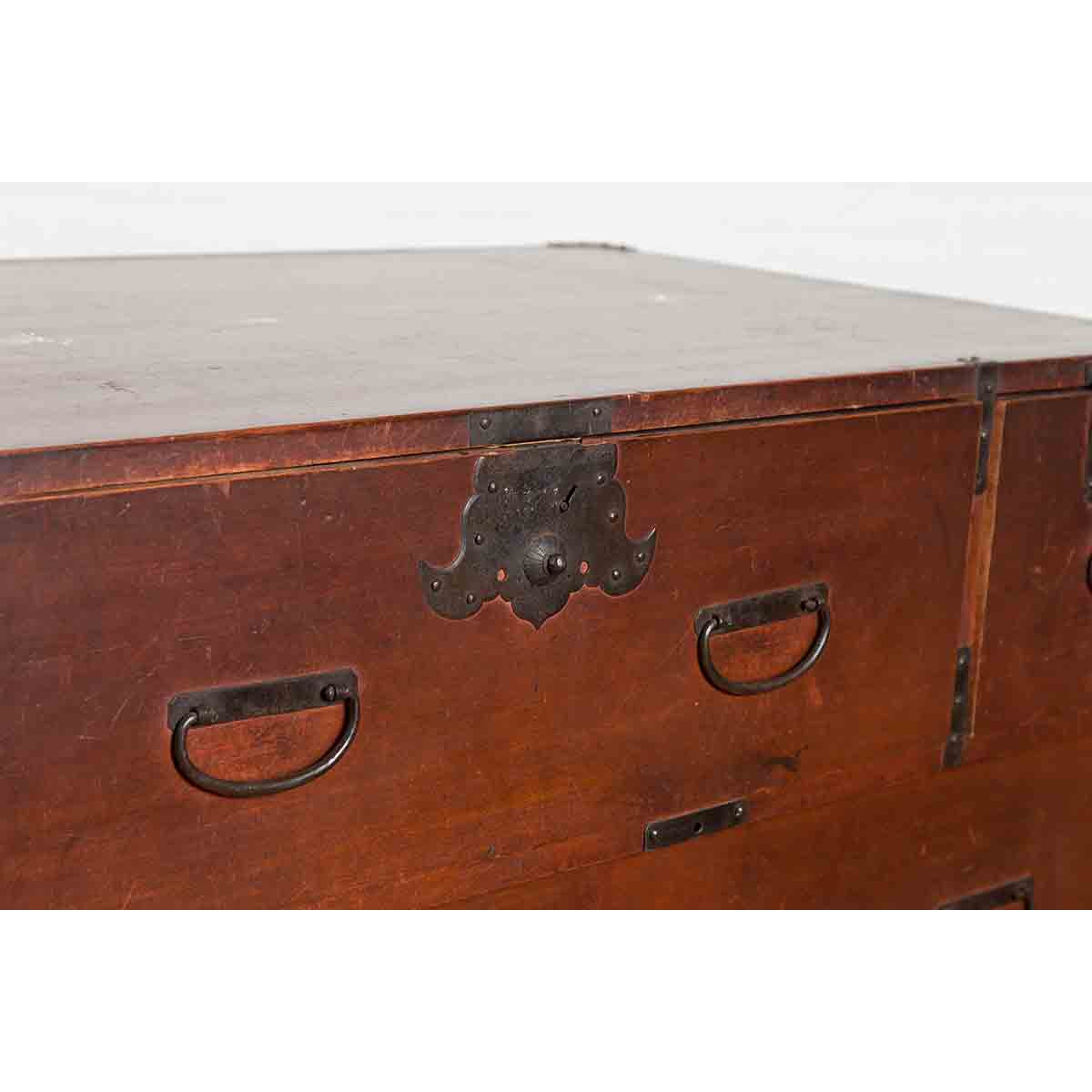 Japanese Taishō Period Early 20th Century Tansu Chest with Five Drawers-10. Asian & Chinese Furniture, Art, Antiques, Vintage Home Décor for sale at FEA Home