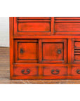 Japanese 19th Century Meiji Period Red Cabinet with Sliding Doors and Drawers-7. Asian & Chinese Furniture, Art, Antiques, Vintage Home Décor for sale at FEA Home