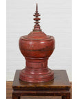 19th Century Burmese Cinnabar Palembang Lacquer Temple Offering Bowl with Lid-11. Asian & Chinese Furniture, Art, Antiques, Vintage Home Décor for sale at FEA Home