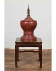 19th Century Burmese Cinnabar Palembang Lacquer Temple Offering Bowl with Lid-5. Asian & Chinese Furniture, Art, Antiques, Vintage Home Décor for sale at FEA Home