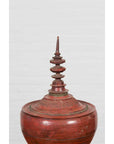 19th Century Burmese Cinnabar Palembang Lacquer Temple Offering Bowl with Lid-6. Asian & Chinese Furniture, Art, Antiques, Vintage Home Décor for sale at FEA Home