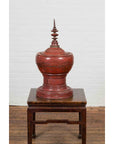 19th Century Burmese Cinnabar Palembang Lacquer Temple Offering Bowl with Lid-9. Asian & Chinese Furniture, Art, Antiques, Vintage Home Décor for sale at FEA Home