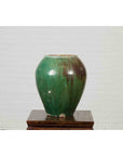 Antique Thai Garden Vase with Distressed Verde Patina and Brown Drip Glaze-6. Asian & Chinese Furniture, Art, Antiques, Vintage Home Décor for sale at FEA Home