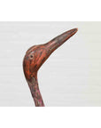 Indonesian Hand Carved Heron Sculpture with Purple, Orange and Black Tones-14. Asian & Chinese Furniture, Art, Antiques, Vintage Home Décor for sale at FEA Home