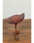 Indonesian Hand Carved Heron Sculpture with Purple, Orange and Black Tones-12. Asian & Chinese Furniture, Art, Antiques, Vintage Home Décor for sale at FEA Home