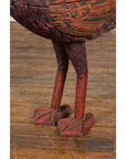 Indonesian Hand Carved Heron Sculpture with Purple, Orange and Black Tones-7. Asian & Chinese Furniture, Art, Antiques, Vintage Home Décor for sale at FEA Home